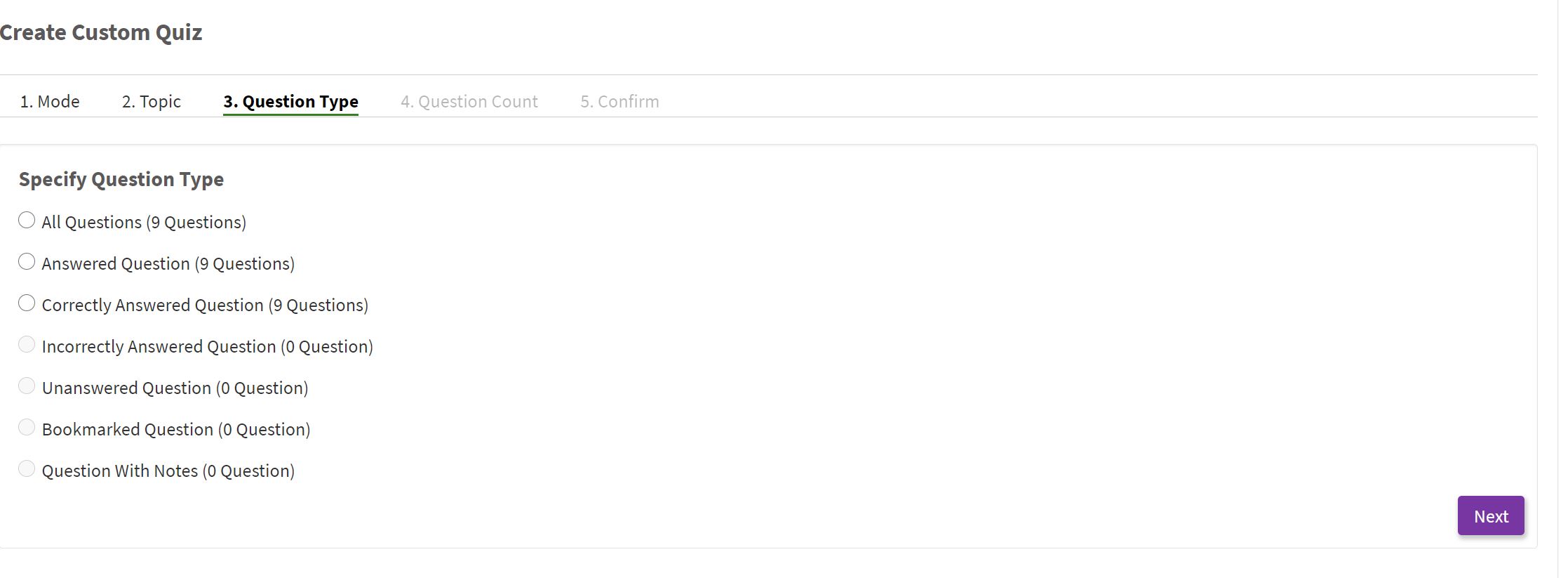 screenshot of My Learning Activities